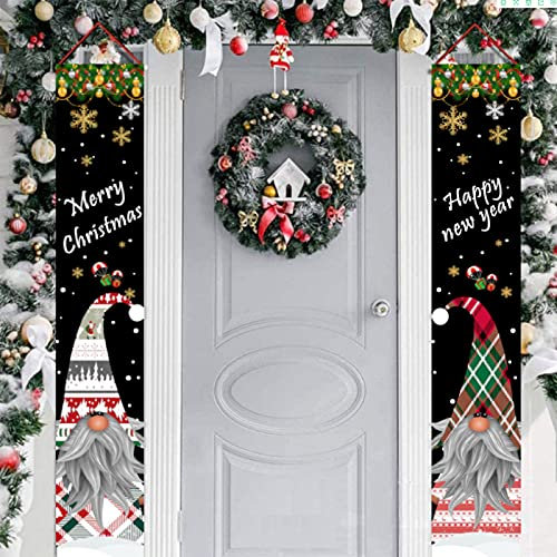 Set Mit 2 StüCk Weihnachten Couplet, Frohe Weihnachten Banner, Outdoor Indoor WeihnachtstüR Dekor HäNgende Banner Zeichen, Wiederverwendbar Weihnachtsbanner, AufhäNgen Urlaub, Party Dekoration (G)