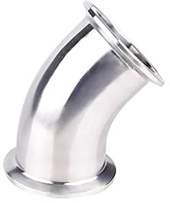 MOZTO 1pcs Elbows Schlauchanschlüsse, 3/4 -4 (19mm-102 mm) Tri Clamp 1,5 2 2,5 3 3,5 4 45-Grad-Ellbogen Sus304 Rostfreie Sanitäranpassungsstecker (Size : 32mm x Ferrule 50.5)