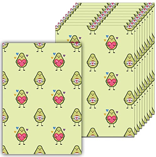 50 Pezzi Papper distaccanti Decorativi per la Pittura a Diamante, Cuore di Avocado Stampato Fogli di Carta di Ricambio per Diamanti per L'Arte 5D Pittura con Diamanti Accessori per Strumenti