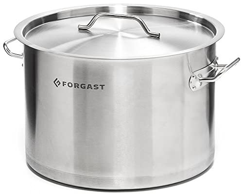 Forgast Olla Alta con Tapa de Acero Inoxidable | Capacidad 12 litros | Diámetro ⌀ 30 cm | La Olla se Puede Utilizar en Todo Tipo de cocinas: eléctrica, Gas e inducción | Aptas para el lavavajillas
