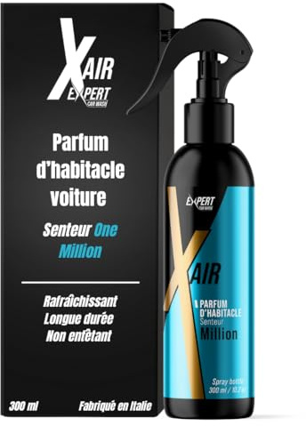X Air - Parfum Voiture Intérieur Spray 300 ml - Senteur One Million - Désodorisant Voiture Longue Durée Non Entêtant - Élimine Odeurs Tabac & Animaux - Concentré & Économique - Fabriqué en Italie