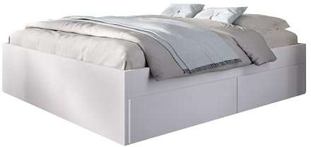 DEKIT GRUPO RIMOBEL LAGO - Cama para dormitorio 135/140X190 con cuatro cajones - BLANCO - 39 x 148.6 x 194.8
