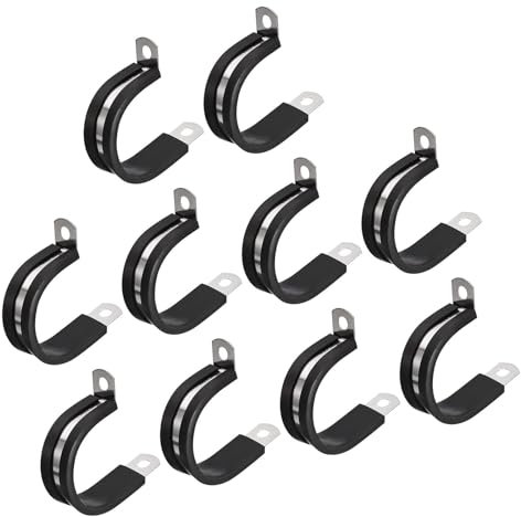 MACHSWON Lot de 24 colliers de serrage de câble de 30 mm, colliers de serrage isolés en caoutchouc en acier inoxydable 304 en forme de R pour tuyau métallique