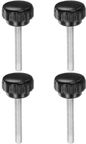 QUARKZMAN 4 Stück Rändelschraube mit Gewinde M6 x 40mm Rundgriffschraube Klemmknöpfe 30mm Handknöpfe Verzinkter Kohlenstoffstahl Daumenschrauben Spannschraube für Industrie Maschine