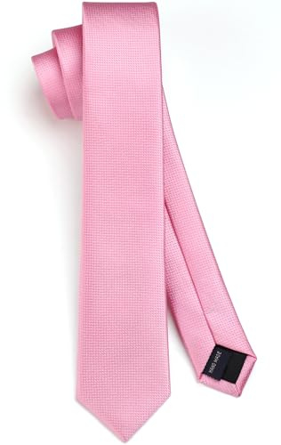 HISDERN Krawatte Herren Schmale Krawatten für Männer solide Seidenkrawatte klassische formelle Krawatte für Hochzeit Party Business 6cm