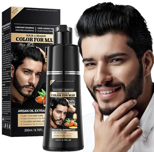 Black 5 minuti Mixing Beard Grooming Kit – Gray Reducing, shampoo 4 in 1 per baffi e barba, per uomini, 200 ml