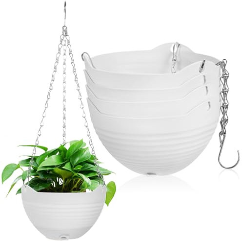BESPORTBLE 4piezas Macetas Colgantes De Plástico Cadenas para Exterior Cesta De Plantas Soporte para Maceteros