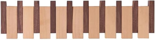 Perchero para Piano, Perchero para Llaves de Piano de Madera Maciza, Perchero de Pared con Ganchos abatibles 4/6/8, Perchero de Haya y Nogal Negro, para Entrada, Sala de Estar, Dormitorio,8 Hooks
