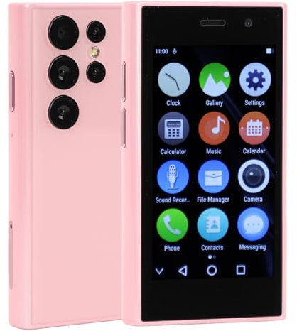 Bewinner XS24Pro Mini 4G Smartphone, Small Smartphone 2GB + 16GB, 3.0 Inch Kids Cell Phone, Unlocked Student Pocket Cellphone - 1950mAh, Dual SIM Dual Standby (Pink)