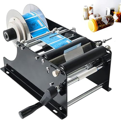 Selbstklebende runde Flaschen, Einstellbarer manueller Etikettierer für Selbstklebende Flaschen, halbautomatischer Etikettenapplikator, schnell und präzise für runde Flaschen und Dosen