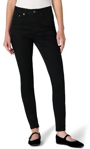 Amazon Essentials Women's High-Stretch High-Rise Skinny Jeans, Black, 16