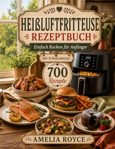 Heißluftfritteuse Rezeptbuch Einfach Kochen Für Anfanger: 700 Rezepte, Einfache Heißluftfritteuse Rezepte für die tägliche Küche | Airfryer Kochbuch