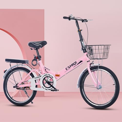 LETIANZG Klapprad Leichtgewicht 22/24 Zoll Erwachsenenfahrrad Kettenantrieb Leichter Aluminiumrahmen Reisefahrrad Unisex(A,20in)