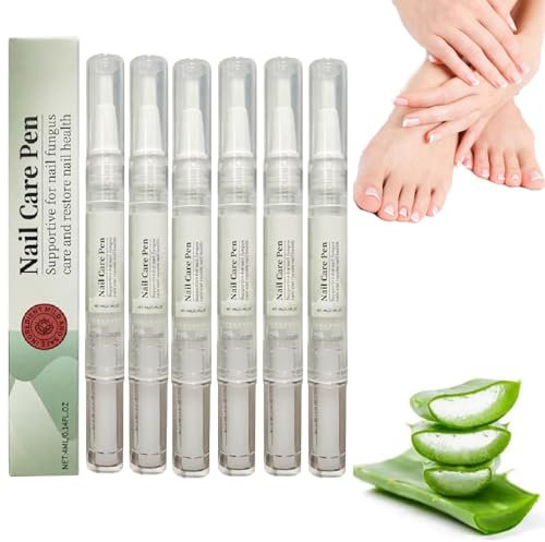 Mullend Nail Care Pen Fungus, Mullend Nail Care Pen, Toenail Fungas Treatmant, Natural Ingredients Nail Treatment Extra Strong, Nail Strengthener With Tea Tree Oil, Vitamin E & Aloe Vera (6PCS)