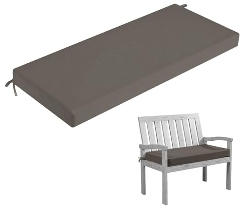 HJZPWB Bankauflage Abnehmbare Waschbare Sitzkissen Bank Outdoor mit Rutschfester Unterseite Sitzauflage Bank Bankkissen Sitzpolster Bank Auflage Gartenbank Sitzbank Auflage,Grau,130x60x3cm