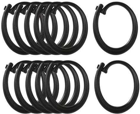 12 Pezzi Ganci in Plastica per Tende da Gazebo, Multiuso Neri Ganci per Gazebo Esterno Uno Scorrimento Fluido Accessori for Casa Hotel Esterni Pergole Pensiline Reti