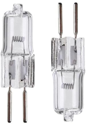 JZLBBC GY6.35 24V Halogen Bulbs 50 Watt Halogen Lamps G6.35 24 Volt 100W JC Type Clear Glass Lens Light Bulb G6.35/GY6.35 Bi-Pin Base Warm White 5PCS 100W