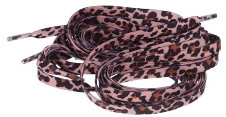 GALPADA Cordones Estampados De Leopardo Para Zapatillas y Botas, 2 Pares, 120 Cm, Cordones Elásticos Resistentes Para Uso Diario