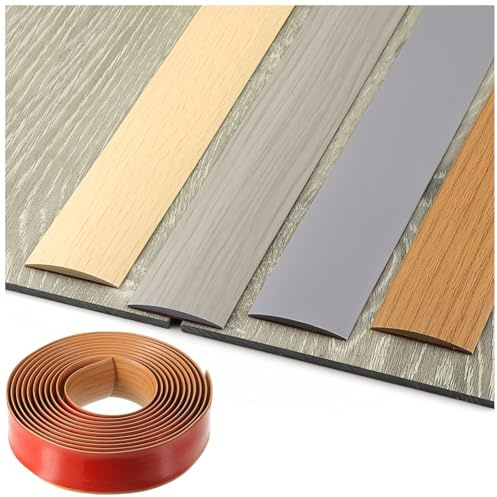 Striscia di soglia in PVC – Profilo Transizione Laminato Per Coprire Fughe Tra Pavimenti in Legno e Piastrelle, Striscia di transizione Facile da Installare(Earth Yellow,4cm*2.0m)