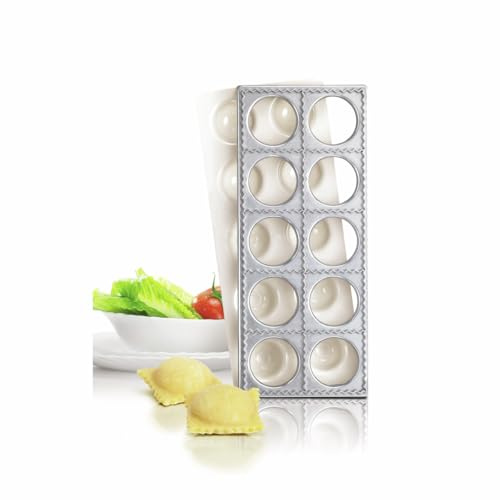 Moule à Raviolis Carrés 10 Empreintes 6x6 cm + Plaque à Foncer – Aluminium Résistant – Préparation Facile de Pâtes Maison