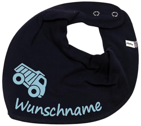 HALSTUCH mit Namen oder Text personalisiert für Baby oder Kind aus Baumwolle in Einheitsgröße LKW