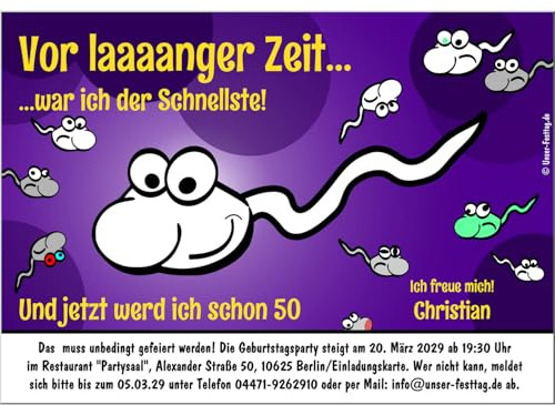Unser-Festtag Einladungskarten für Erwachsene, JEDES Alter möglich, lustig originell 30 50 70 - runder Geburtstag, 30 Karten