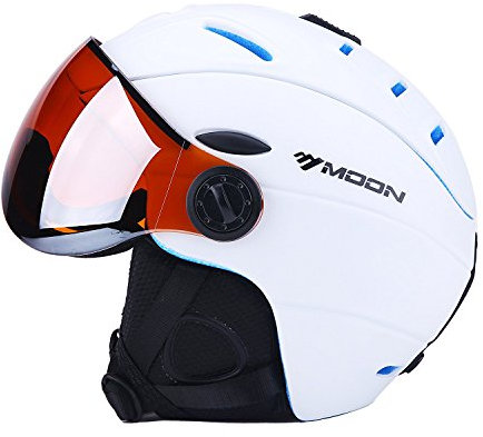 Sport Tent-Skihelm Snowboardhelme mit abnehmbarem Visier Unisex Erwachsene Wintersport Professionell Windproof Leichtgewicht Premium Helm (M(55-58cm), Weiß)