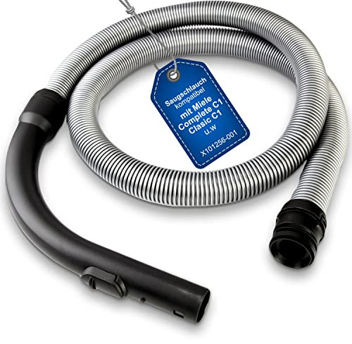 Staubsaugerschlauch kompatibel mit Miele Staubsauger Serie Complete C1, Classic C1 Saugschlauch Griff Complete C1 Tango Red Edition Ecoline 1,8m (180cm) Premiumschlauch