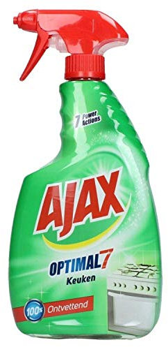 Lot de 3 nettoyants de cuisine Ajax Optimal 7 - Élimine facilement la graisse de toutes les surfaces de cuisine - 750 ml