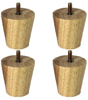 4 Stück Holz Tischbeine Massivholz Konisch Ersatz Möbelfüße Möbelbeine für Sofa Bett Schrank Holz Farbe Gummi Holz Möbel Beine M10 Gewinde Ersatz für Schrank Stuhl Couch Bett Füße(6CM)