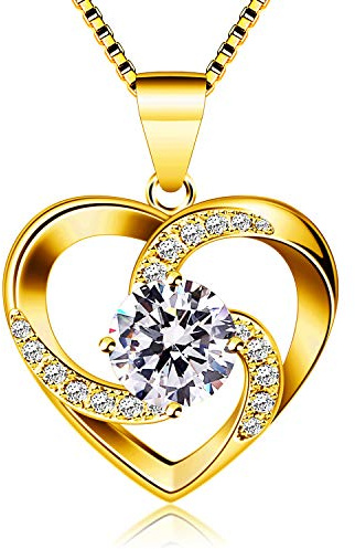 B.Catcher Collar Mujer, Colgante de Corazón de Plata 925, Circonita Cúbica Love 5A, para Mamá Esposa Novia Mujer, Regalo dia de la Madre, Día de San Valentín, Cumpleaños, Navidad, Aniversario.