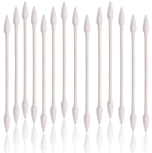 Double Precision Tips 800 Pieces Cotton Swabs with Paper Stick, Double Pointed Shape Tips for Makeup, 4 Packs, 200 Pieces 1 Pack