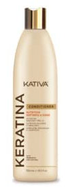 Kativa Keratina Bálsamo 550 ml | Reconstrucción, Suavidad y Brillo | Acondicionador Pelo | con Keratina Hidrolizada y Ceramidas | Cabellos Dañados