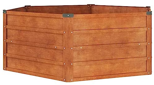 vidaXL Lit Surélevé de Jardin Jardinière Support pour Plantes Bac à Fleurs Pot de Fleurs Balcon Patio Extérieur Rouillé 129x129x45 cm Acier Corten