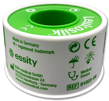 Leukosilk Pflaster Fixierpflaster 2 Rollen 2,5cm x 5m - Rollenpflaster für Erste Hilfe & medizinische Anwendungen - Vielseitig, hautfreundlich, hypoallergen
