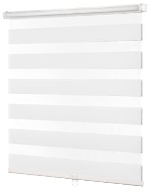 Ventanara® Doppelrollo schnurlos ohne Bohren Klemmfix Fenster Duo Rollo inklusive Montagematerial (weiß, 80 x 210 cm)