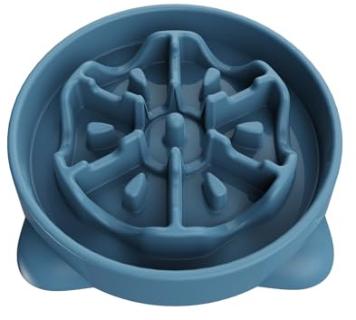 TOKAYIFE Gamelle Anti Glouton Chien Grande Taille, 27.1cm Antidérapants Anti Vomissements Gamelle pour Chien Grande Taille (L, Bleu)