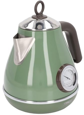 Atyhao Hervidor de Agua Eléctrico Enchufe Europeo Enchufe Retro de la UE 220 240V Enchufe de Europa Hervidor de café Eléctrico Vintage Hervidor de té Eléctrico Hervidores Eléctricos (Verde Oscuro)