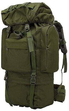 Kabxhueo Trekkingrucksack Interner Rahmen 100L Outdoor Rucksack Mit Regenschutz Groß Wanderrucksack Damen & Herren Wasserdichter Reiserucksack Rucksack für Wandern, Bergsteigen, Camping,Grün,70L