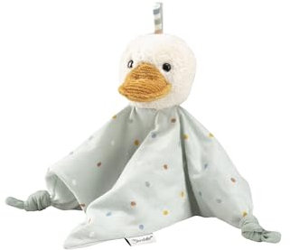 Sterntaler Schmusetuch, Kuscheltier, Trösterchen klein Ente Edda Lou aus Jersey, mit Rassel für Jungen und Mädchen