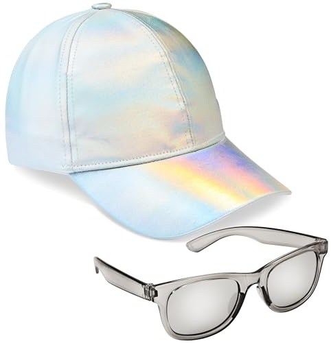 CityComfort Set Gorra y Gafas de Sol Niña, Gorra de Béisbol y Gafas Sol con Protección UV (Plata)