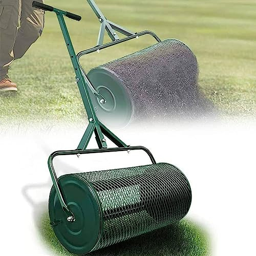 OSBELE Compost Spreader,Lightweight Metal Mesh Manure Spreader,with T Shaped Handle, Top Soil Spreader for Lawn and Garden, Walk and Push Basket Sifter for Yard,Separate40x60cm