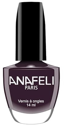 Vernis à Ongles ANAFELI - Aubergine sombre n° 103 - Pinceau large pour une application facile