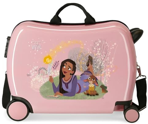 Joumma Disney Make a Wish barnväska, rosa, 50 x 38 x 20 cm hård ABS kombinationslås sida 38 L 1,8 kg 2 hjul bagage hand, Rosa, barnresväska