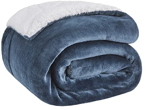 BEDSURE Kuscheldecke - Warm Sherpa Wolldecke & Sofadecke, Flauschig Sofaüberwurf Decke, Dicke Couchdecke, Fleecedecke, Flauschige Wohndecke für Couch, Schieferblau, 150x200 cm, XL | Dicke Wolldecke, Weich Tagesdecke, Geschenke für Frauen, Warm Wohndecke für Couch, Schlafzimmer & Wohnzimmer,Waschbar