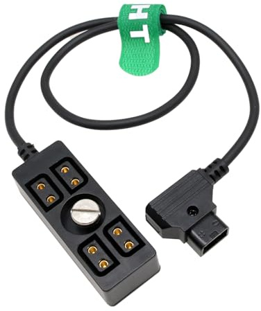 HangTon D-Tap Power Splitter Hub 1/4-20 Schraube, P-TAP Männlich zu Weiblich 1 zu 4 4-Port Adapter für V-Mount Gold Mount Akku Anton Bauer IDX Sony, 50cm