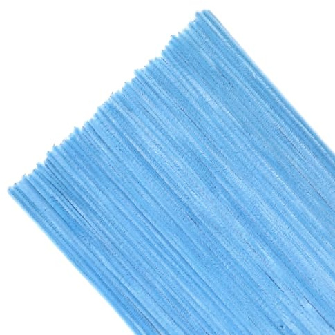 TOAOB 200 Stück Pfeifenputzer zum Basteln Pfeifenreiniger Hellblau | Chenilledraht Lang 30cm und Breit 6mm, Pipe Cleaners für Basteln und Dekorieren Kunst Handwerk DIY