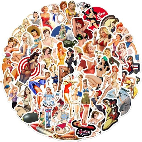 50pcs Sexy Girls Image Stickers Anime Cute Loli Women Woman Decals for Laptop Water Bottle Car Bumper Motorcycle Guitar Helmet Skateboard Bedroom Wall Luggage Decoration Graffiti Sticker|ad-02