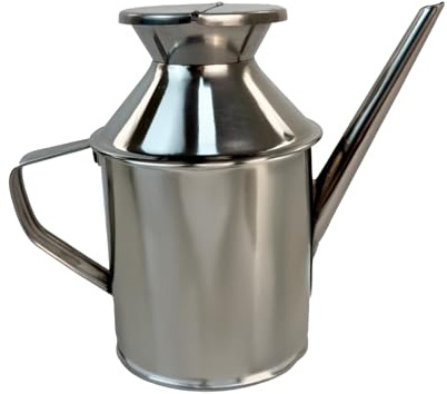 Fackelmann Aceitera de Acero Inoxidable 500 ml, Idónea para Almacenar y Servir Aceite con Comodidad y Estilo, Cómoda y Práctica, Apta para Lavavajillas, 9 cm, 1 ud.