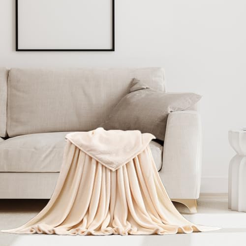 STGAO Tagesdecke 90 x 200 cm Waschbar Blanket Leichte Bequeme für Bett Und Couch, Beige